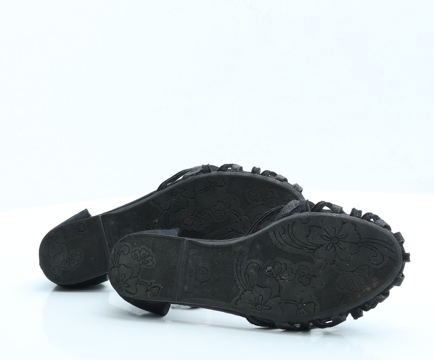 George Womens Black  Faux Leather Ballet Casual UK 4