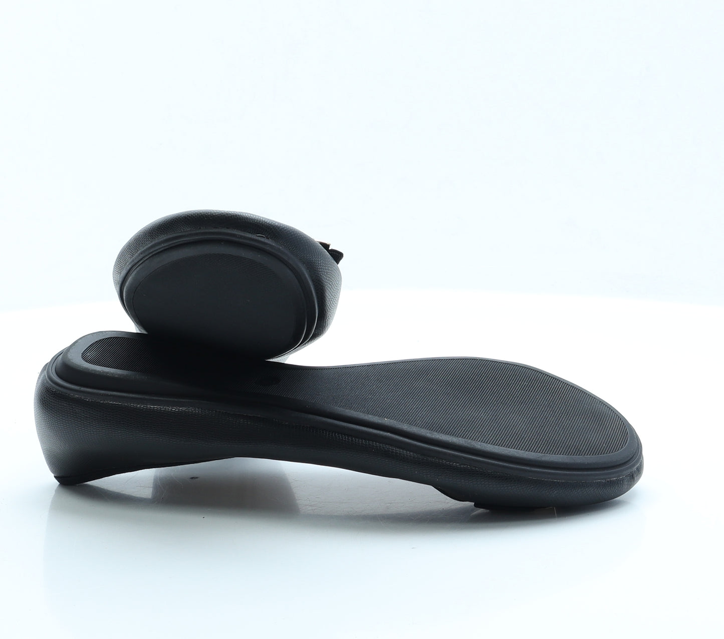 F&F Womens Black  Faux Leather Ballet Flat UK 8