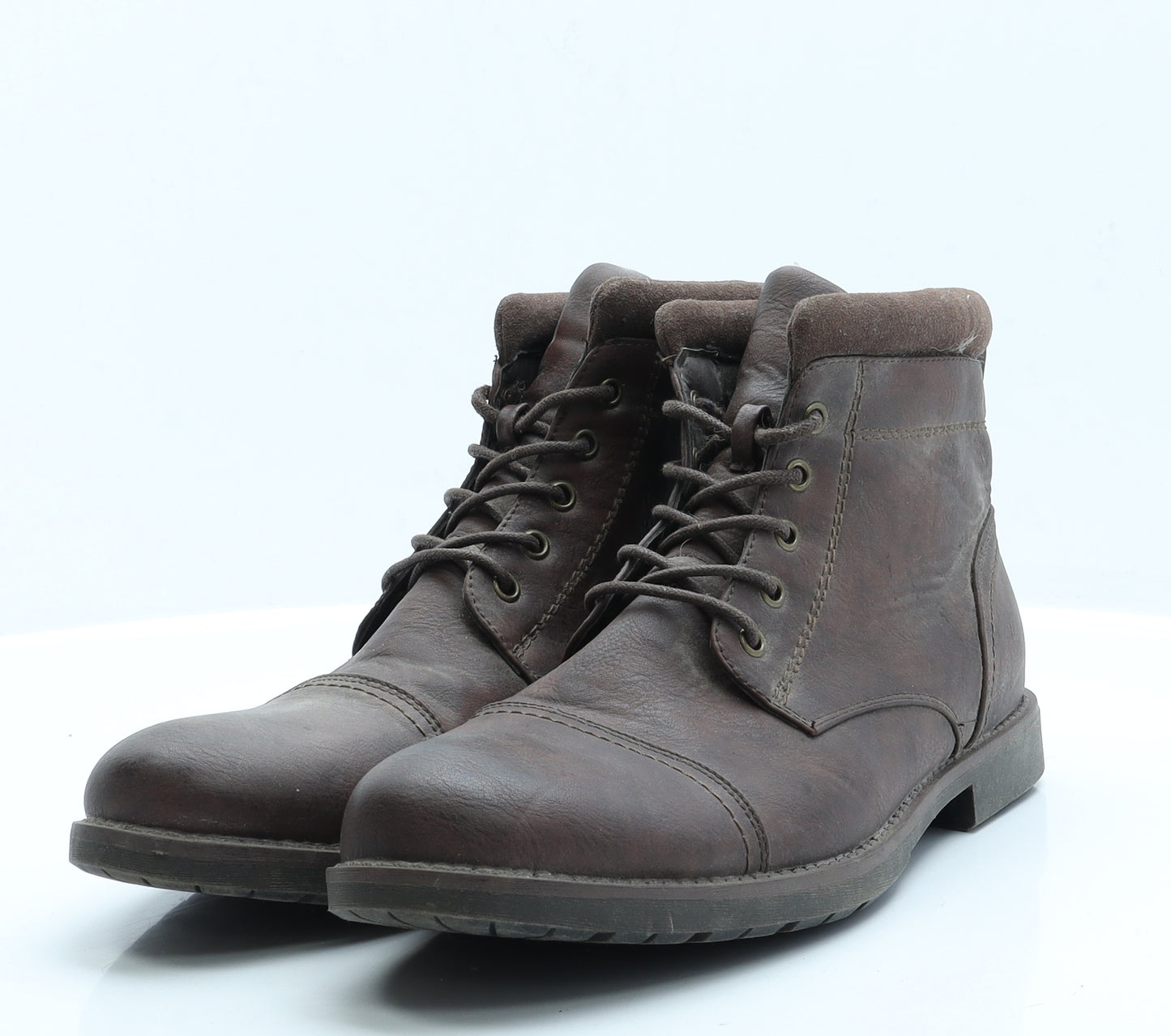 Beckett Womens Brown  Faux Leather Combat Boot UK 9