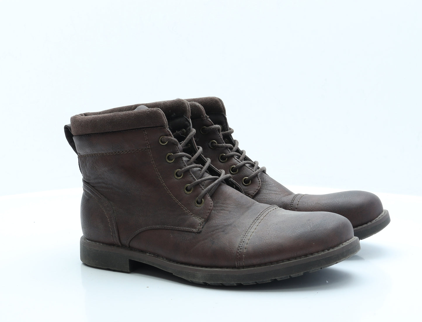 Beckett Womens Brown  Faux Leather Combat Boot UK 9