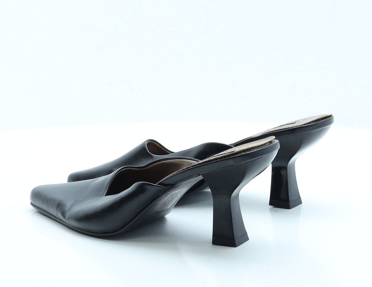 Renaissance Womens Black Faux Leather Mule Heel UK 7