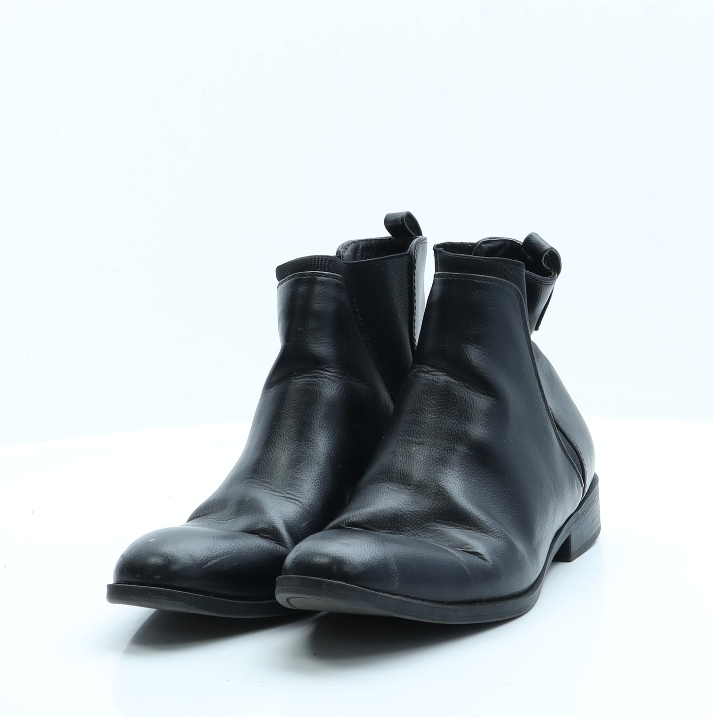 Marks and Spencer Womens Black Faux Leather Chelsea Boot UK 4