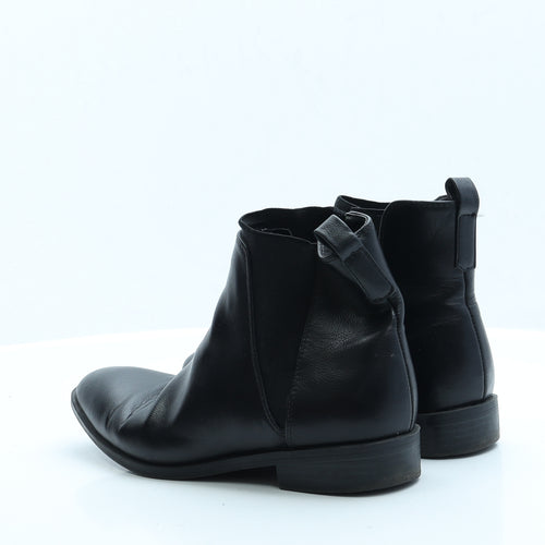 Marks and Spencer Womens Black Faux Leather Chelsea Boot UK 4