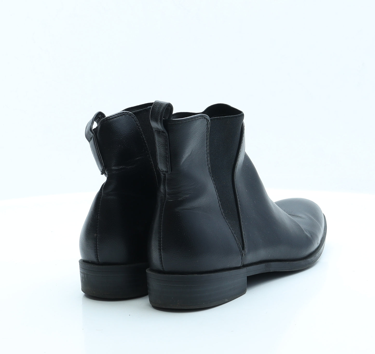 Marks and Spencer Womens Black Faux Leather Chelsea Boot UK 4