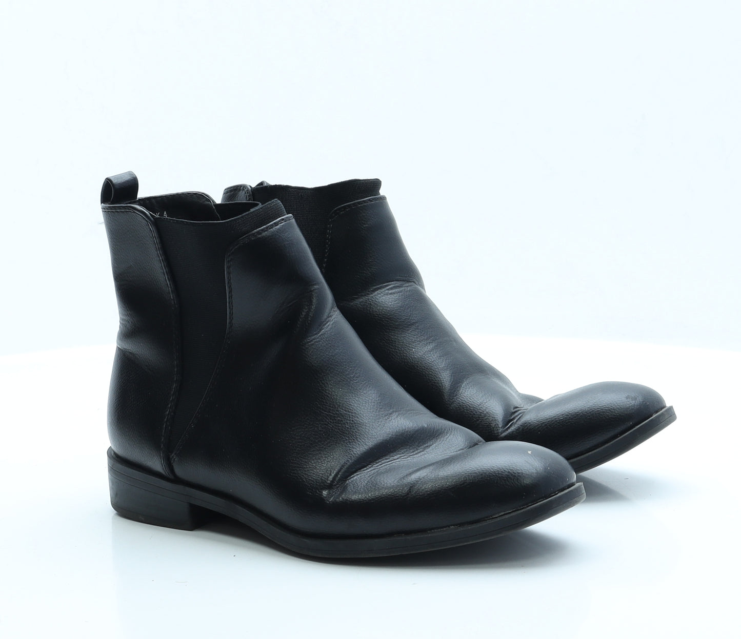 Marks and Spencer Womens Black Faux Leather Chelsea Boot UK 4