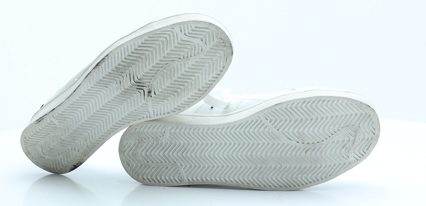 Scruffs Mens White Faux Leather Trainer UK 9 EUR 43 - Steel toe caps