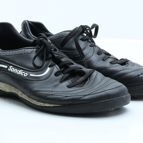 Sondico Mens Black Faux Leather Trainer UK 8 EUR 42