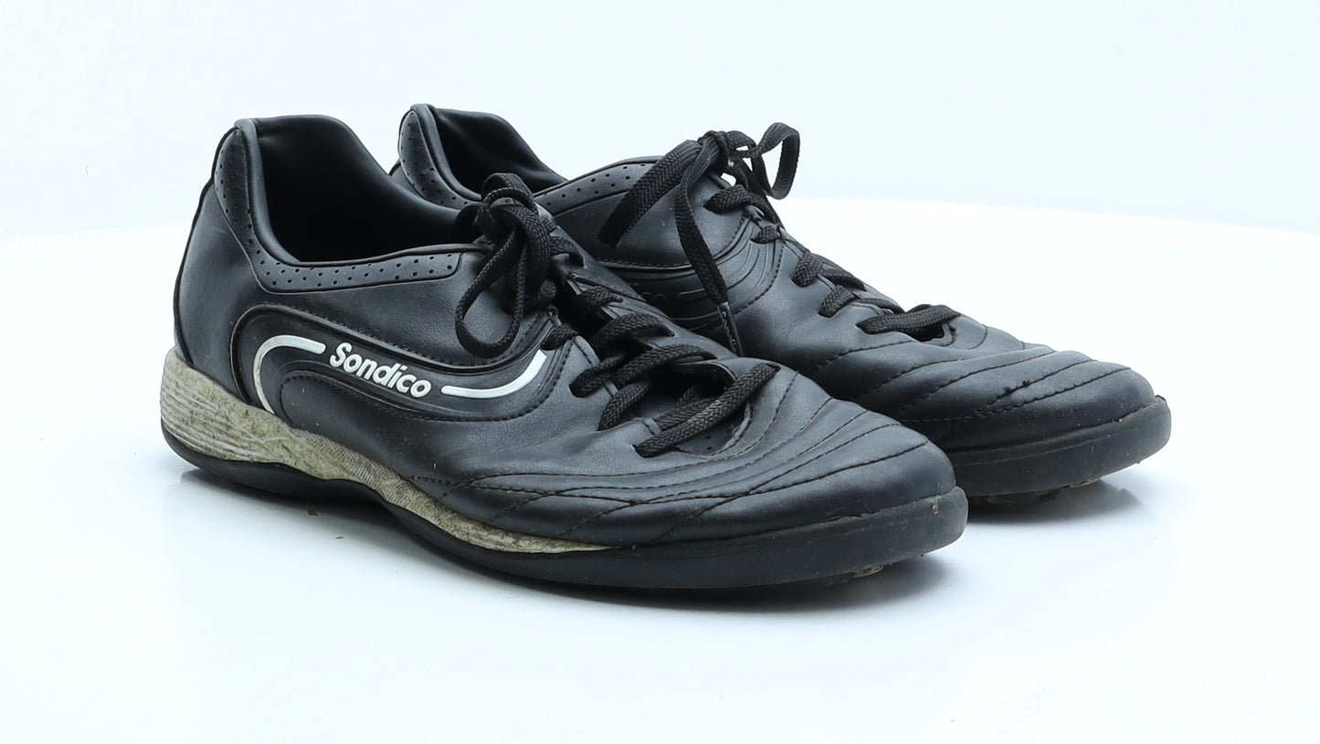 Sondico Mens Black Faux Leather Trainer UK 8 EUR 42