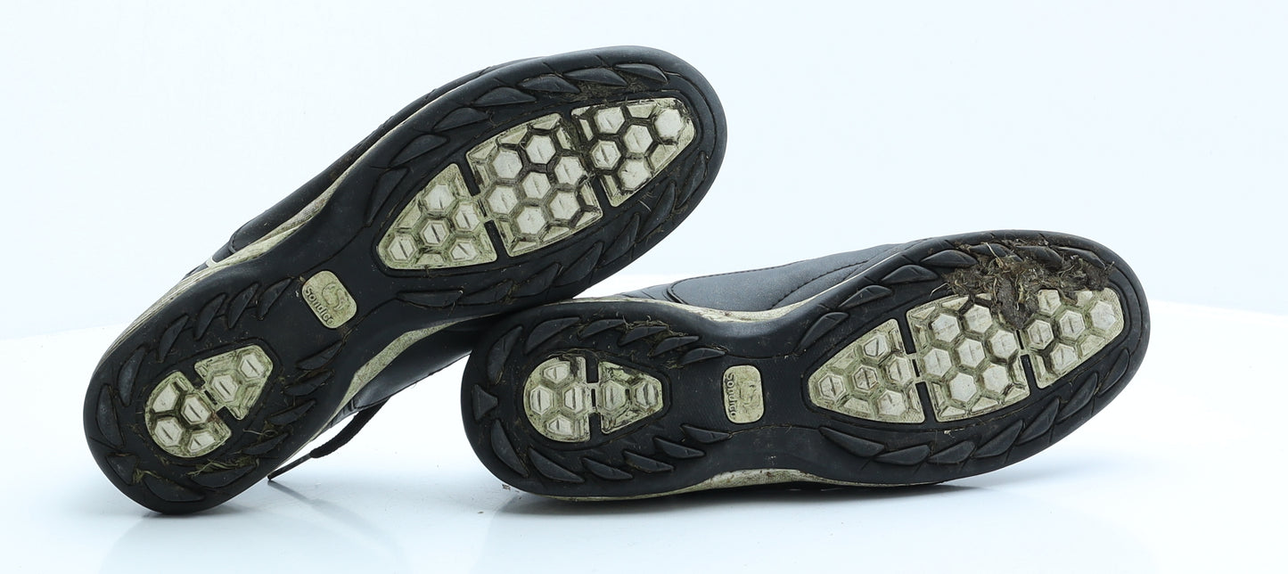 Sondico Mens Black Faux Leather Trainer UK 8 EUR 42