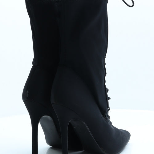 No Doubt Womens Black Faux Suede Bootie Boot UK 7 EUR 40