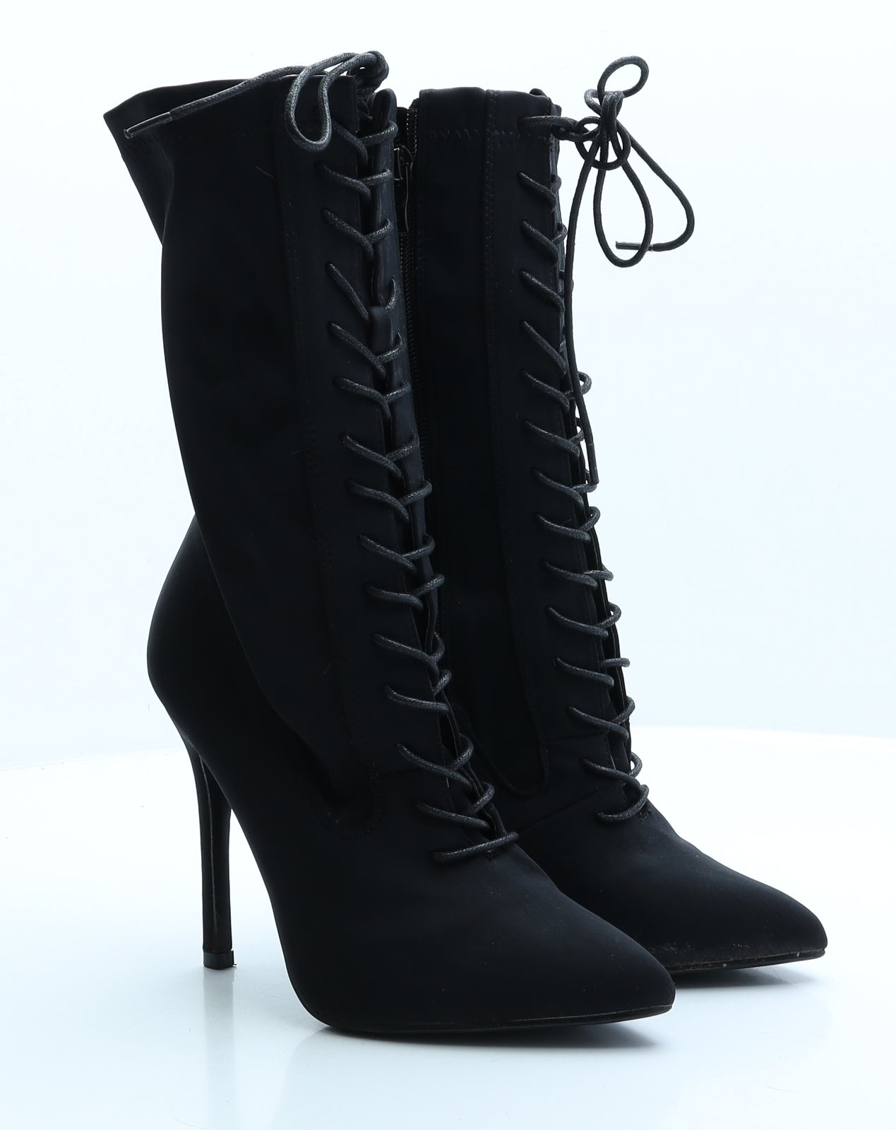 No Doubt Womens Black Faux Suede Bootie Boot UK 7 EUR 40