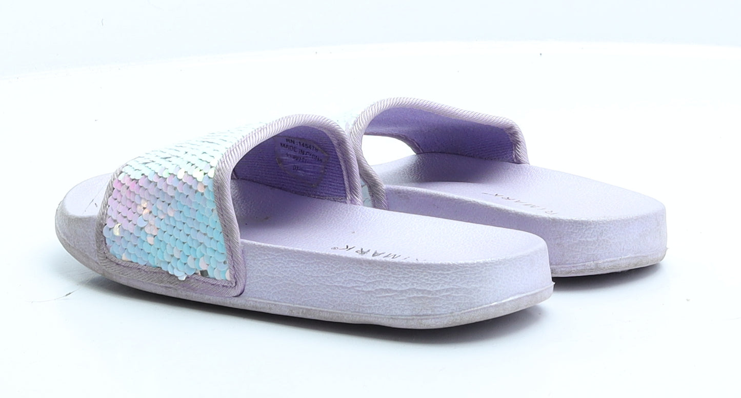 Primark Girls Purple Polyester Flat UK 2 EUR 35