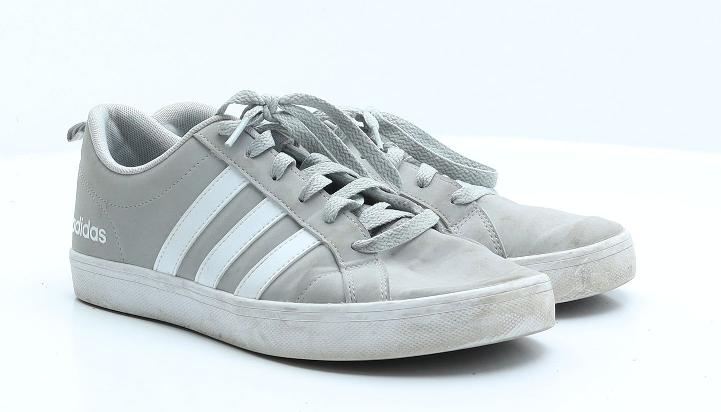 adidas Mens Grey Striped Faux Suede Trainer UK 7 EUR 40