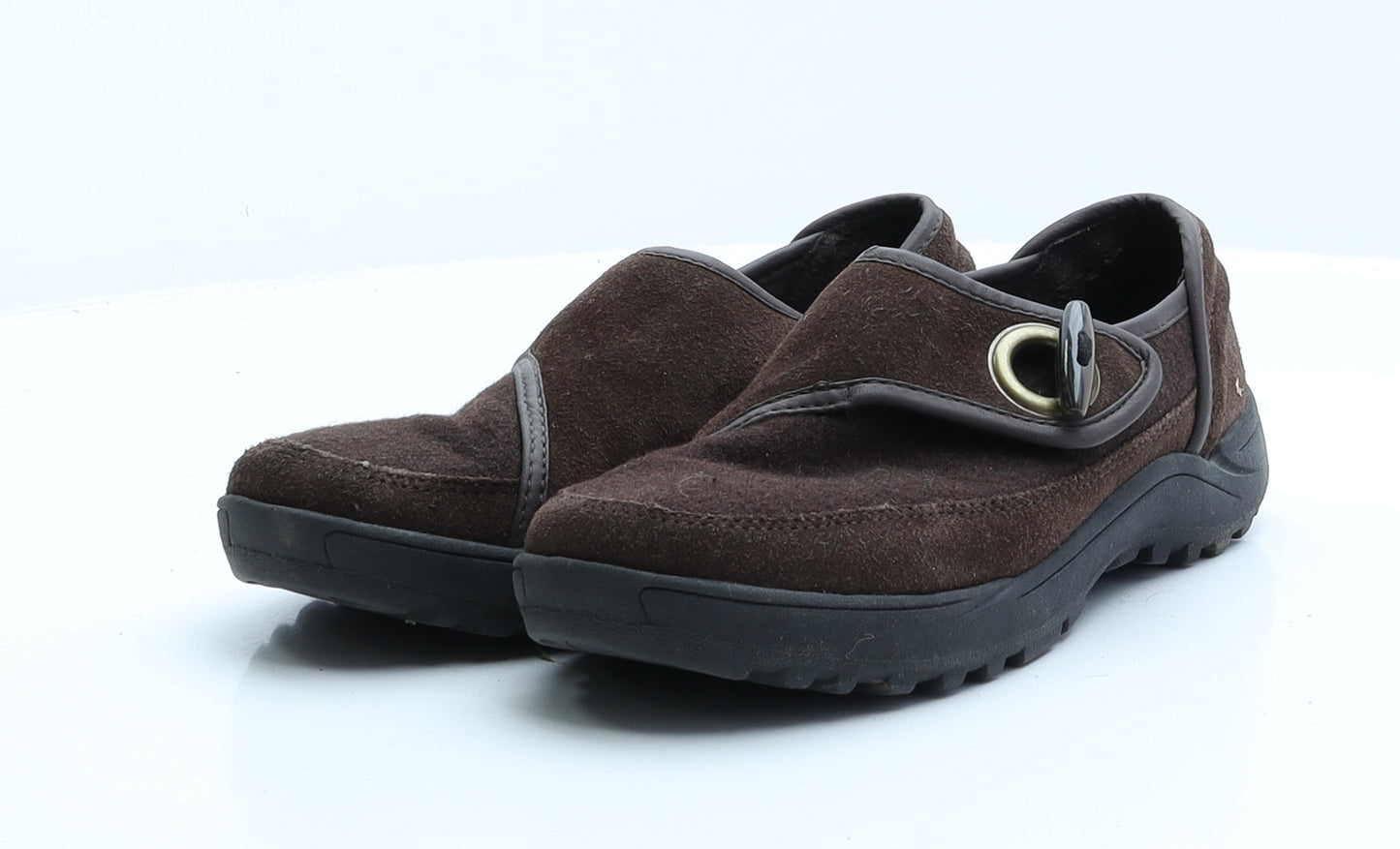 Land's End Womens Brown Faux Suede Flat UK 4 EUR 37