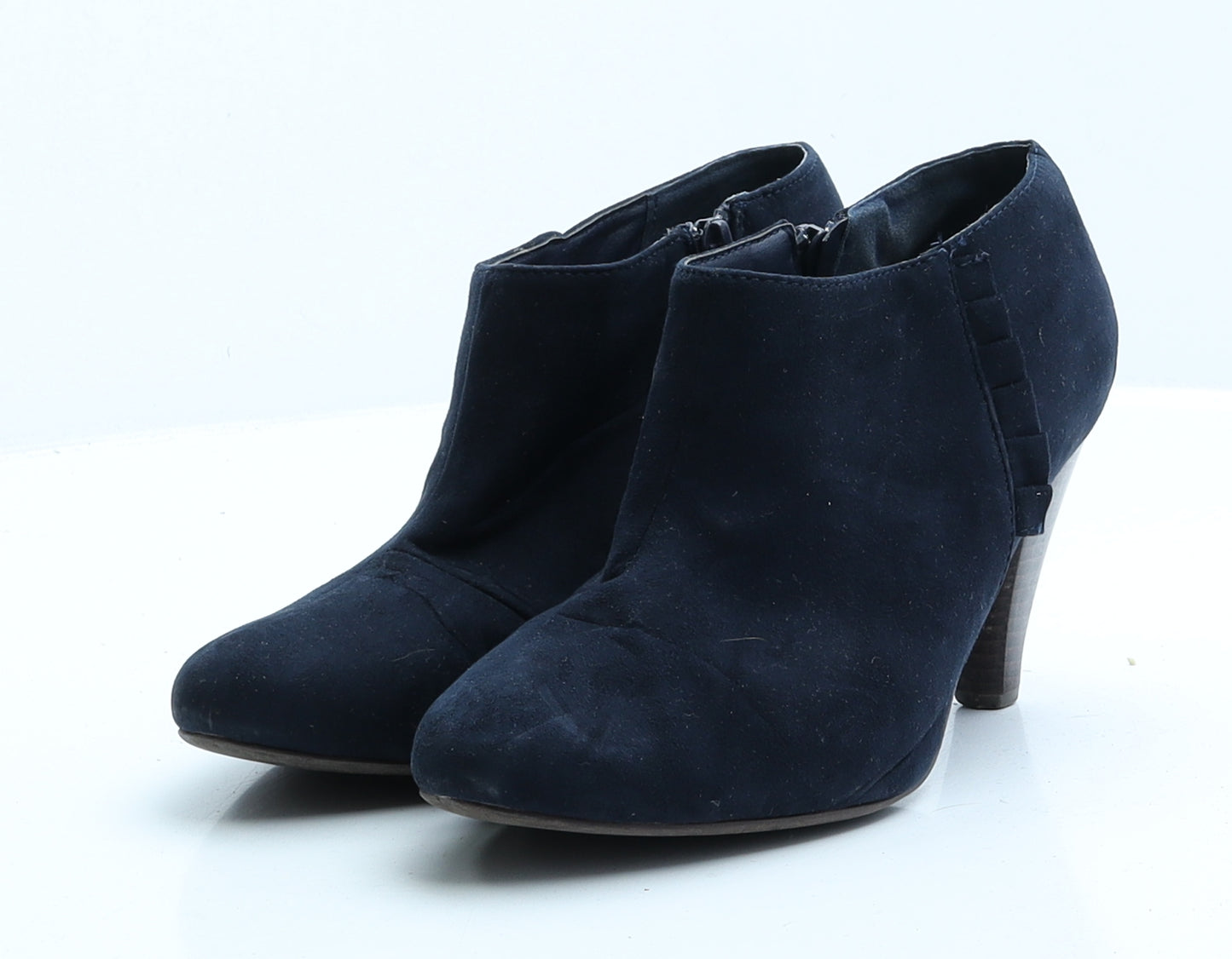 Preworn Womens Blue Faux Suede Bootie Boot UK 5 EUR 38