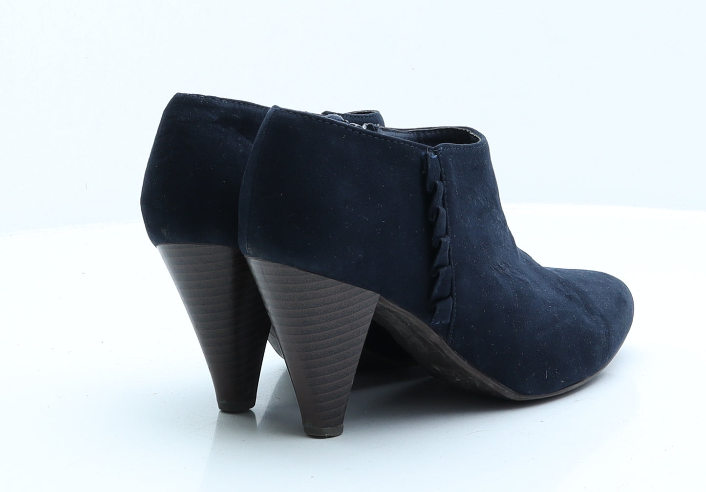 Preworn Womens Blue Faux Suede Bootie Boot UK 5 EUR 38