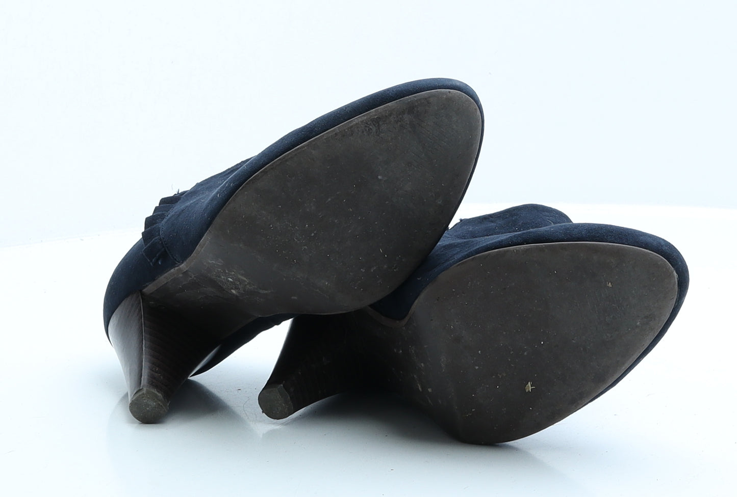 Preworn Womens Blue Faux Suede Bootie Boot UK 5 EUR 38