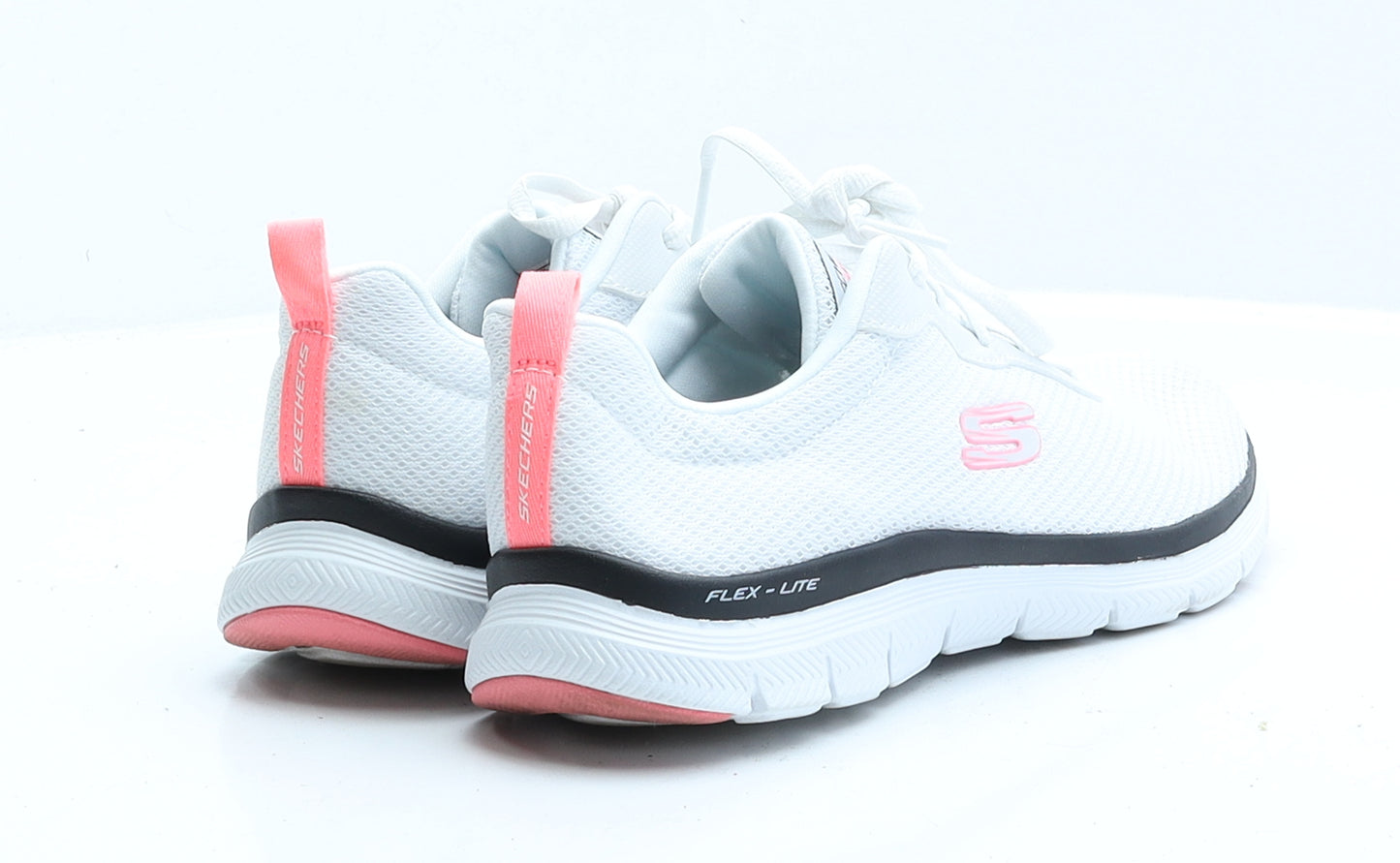 Sketchers Womens White Polyester Trainer UK 4 EUR 37