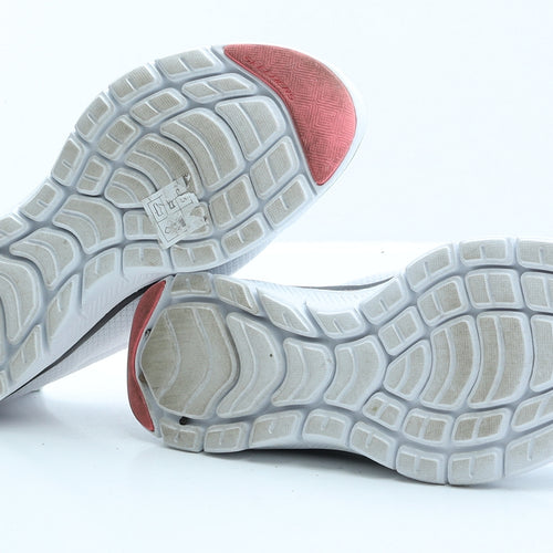 Sketchers Womens White Polyester Trainer UK 4 EUR 37