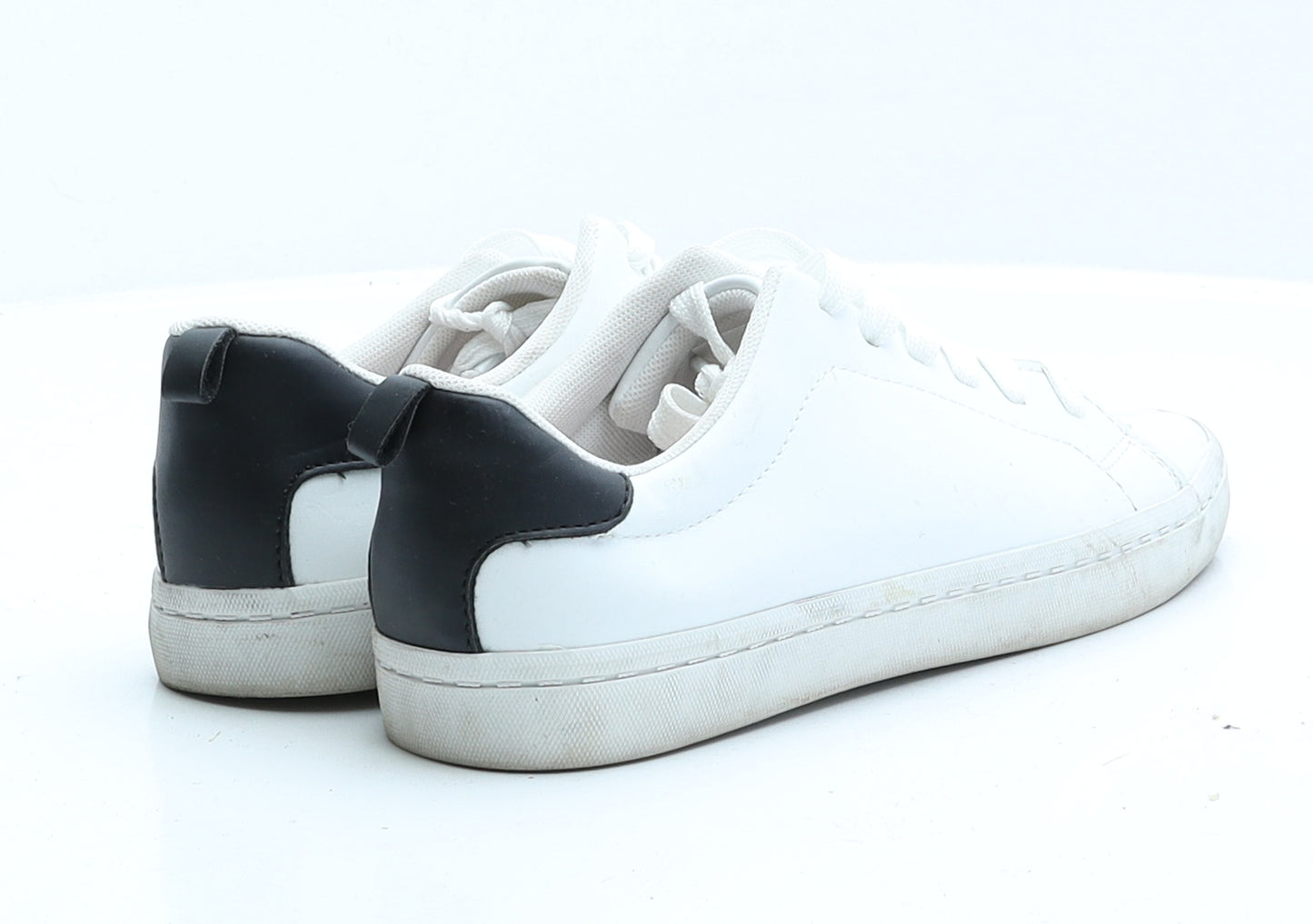 H&M Womens White Faux Leather Trainer UK 5 EUR 38