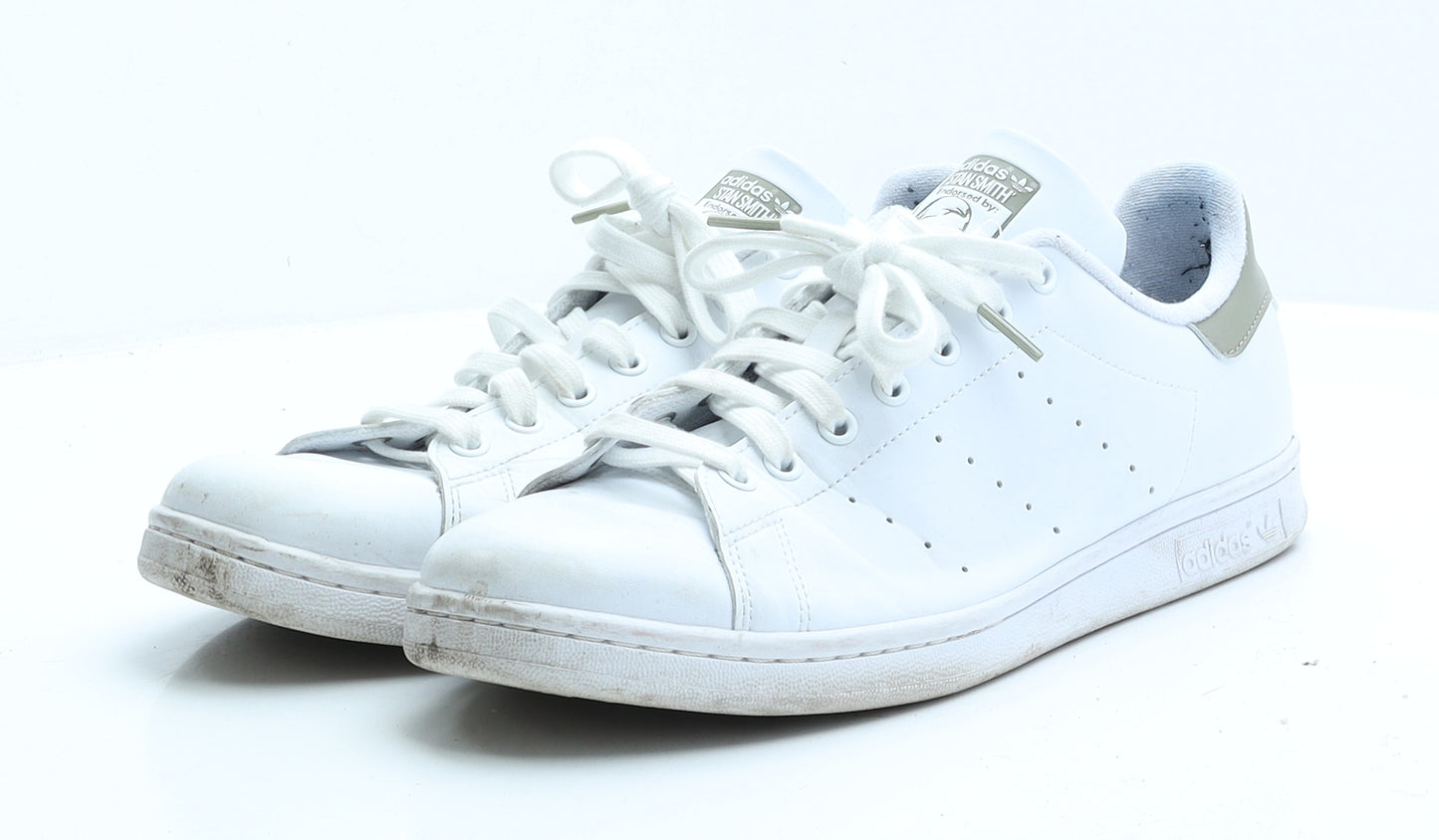 adidas Mens White Faux Leather Trainer UK 10 EUR 44