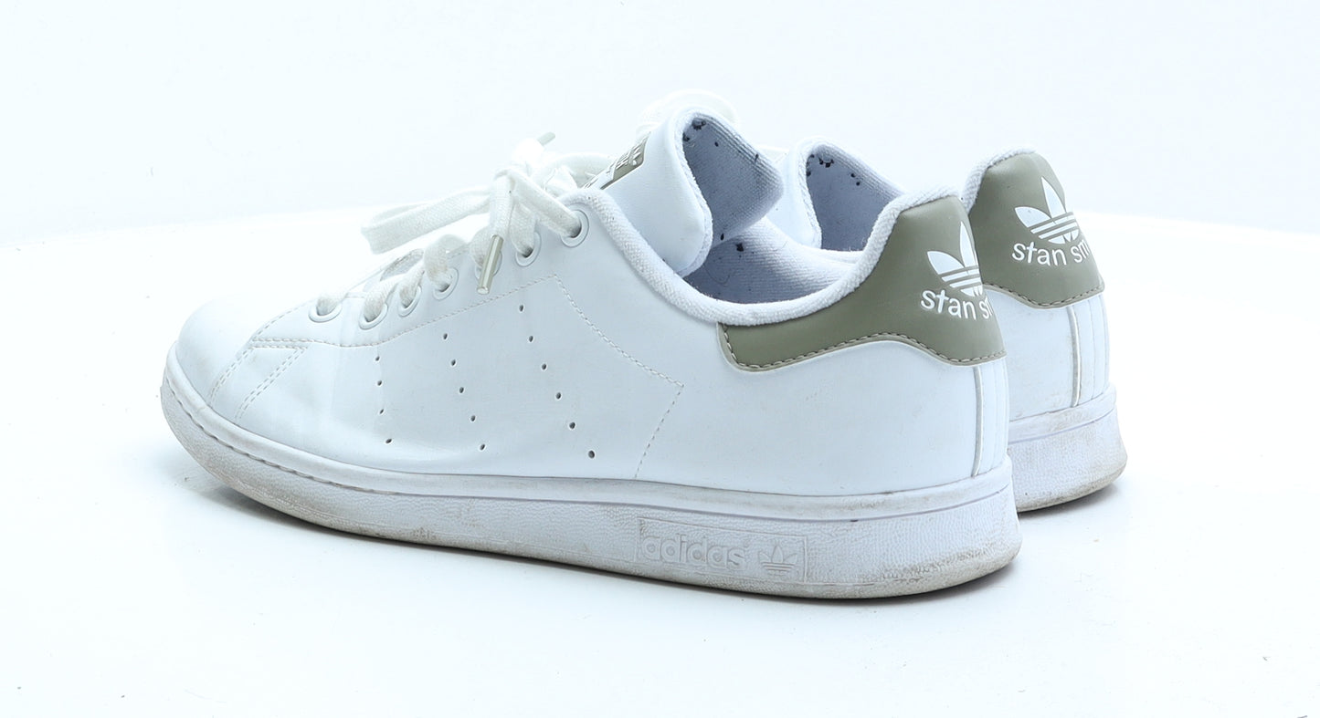 adidas Mens White Faux Leather Trainer UK 10 EUR 44