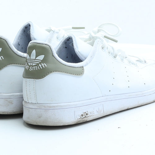 adidas Mens White Faux Leather Trainer UK 10 EUR 44
