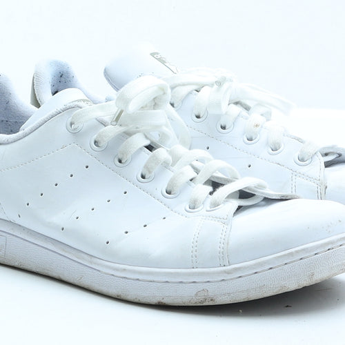 adidas Mens White Faux Leather Trainer UK 10 EUR 44