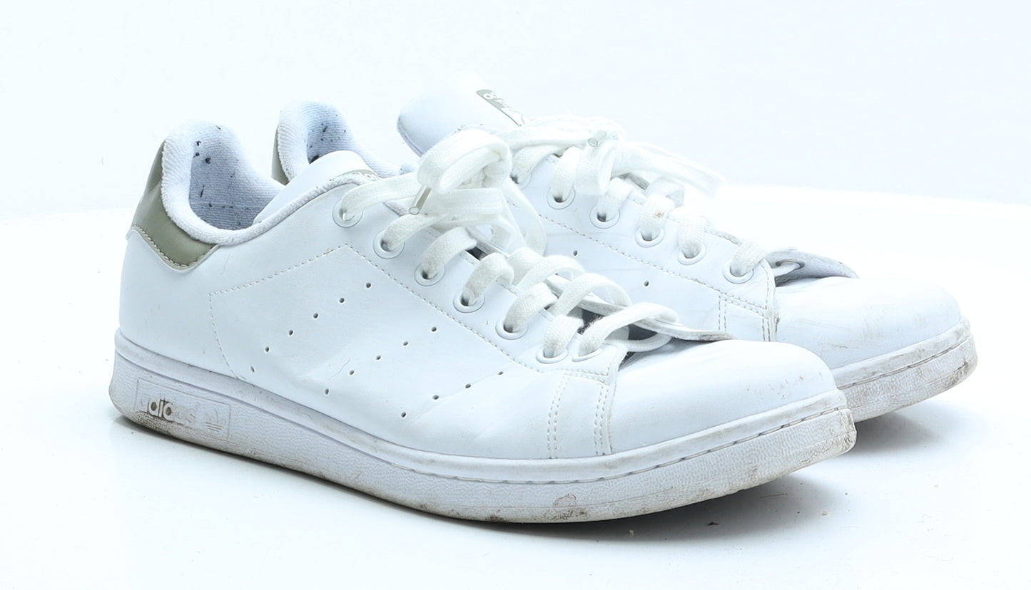adidas Mens White Faux Leather Trainer UK 10 EUR 44
