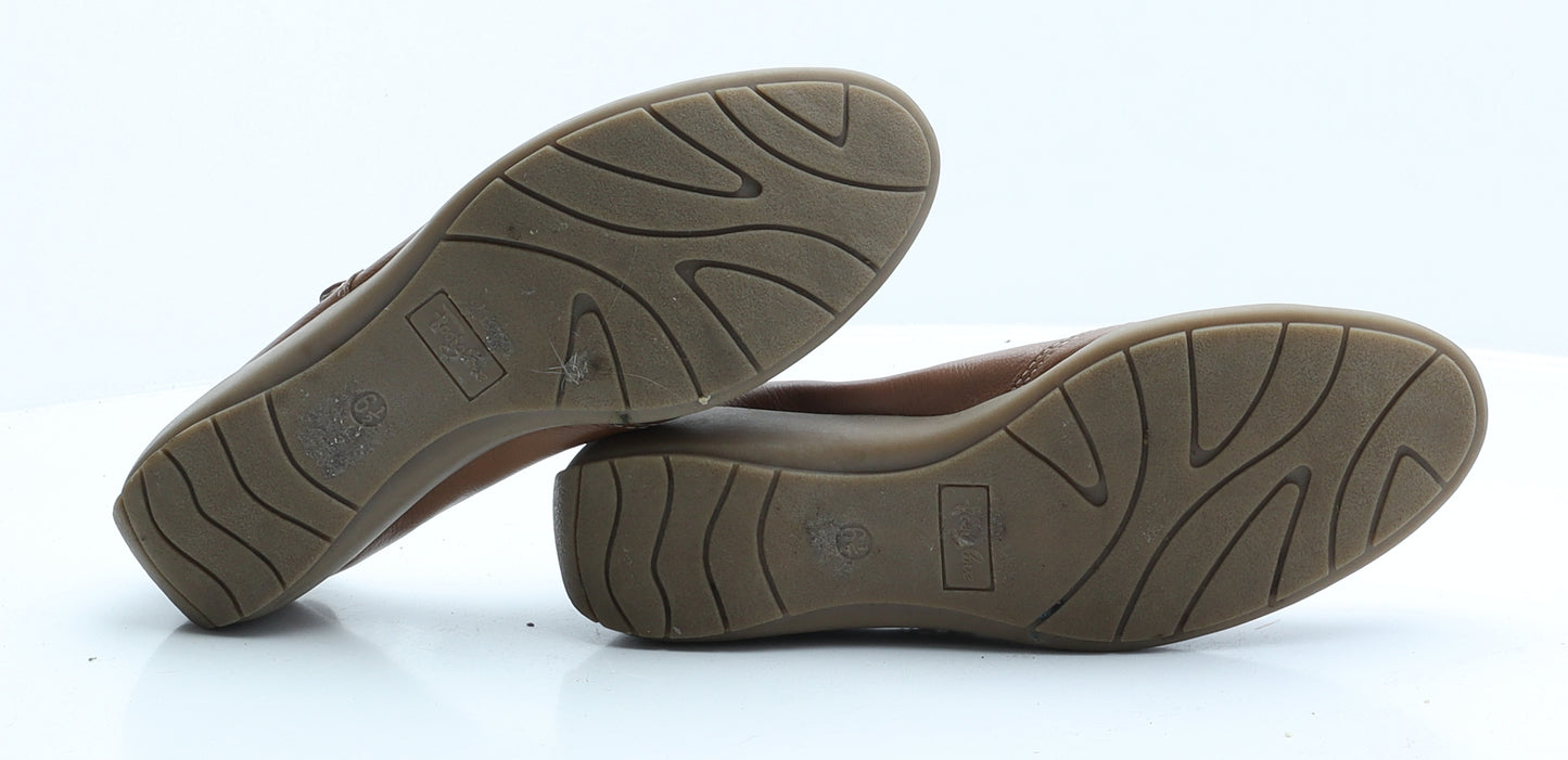 FootGlove Womens Brown Leather Strappy Flat UK 6.5 39.5