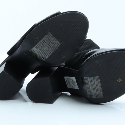 Primark Womens Black Faux Suede Slingback Heel UK 7 EUR 40