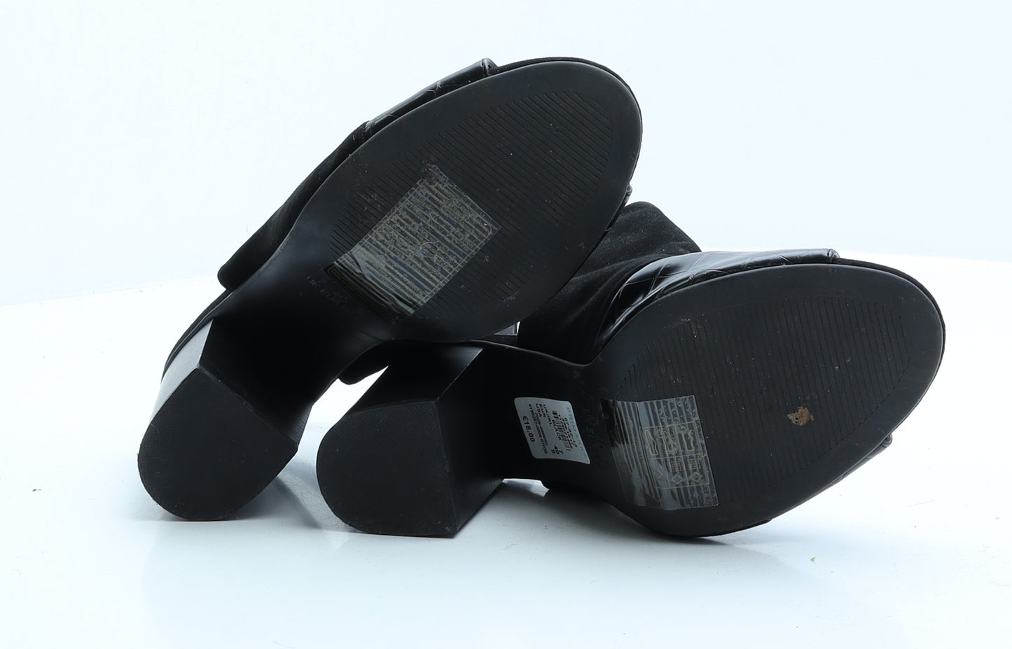 Primark Womens Black Faux Suede Slingback Heel UK 7 EUR 40