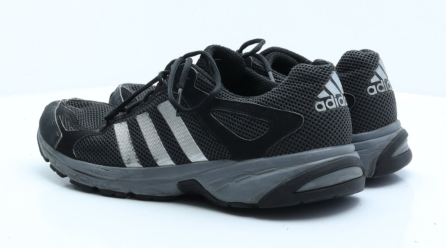 adidas Mens Black Striped Polyester Trainer UK 12 EUR 47