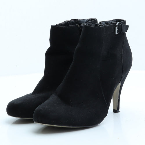 Fiore Womens Black Faux Suede Bootie Boot UK 6 EUR 39