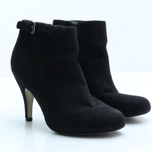 Fiore Womens Black Faux Suede Bootie Boot UK 6 EUR 39