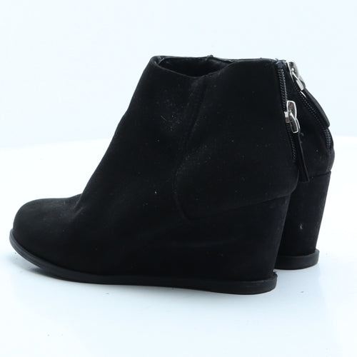 New Look Womens Black Faux Suede Platform Boot UK 2 EUR 35