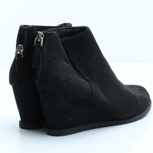 New Look Womens Black Faux Suede Platform Boot UK 2 EUR 35