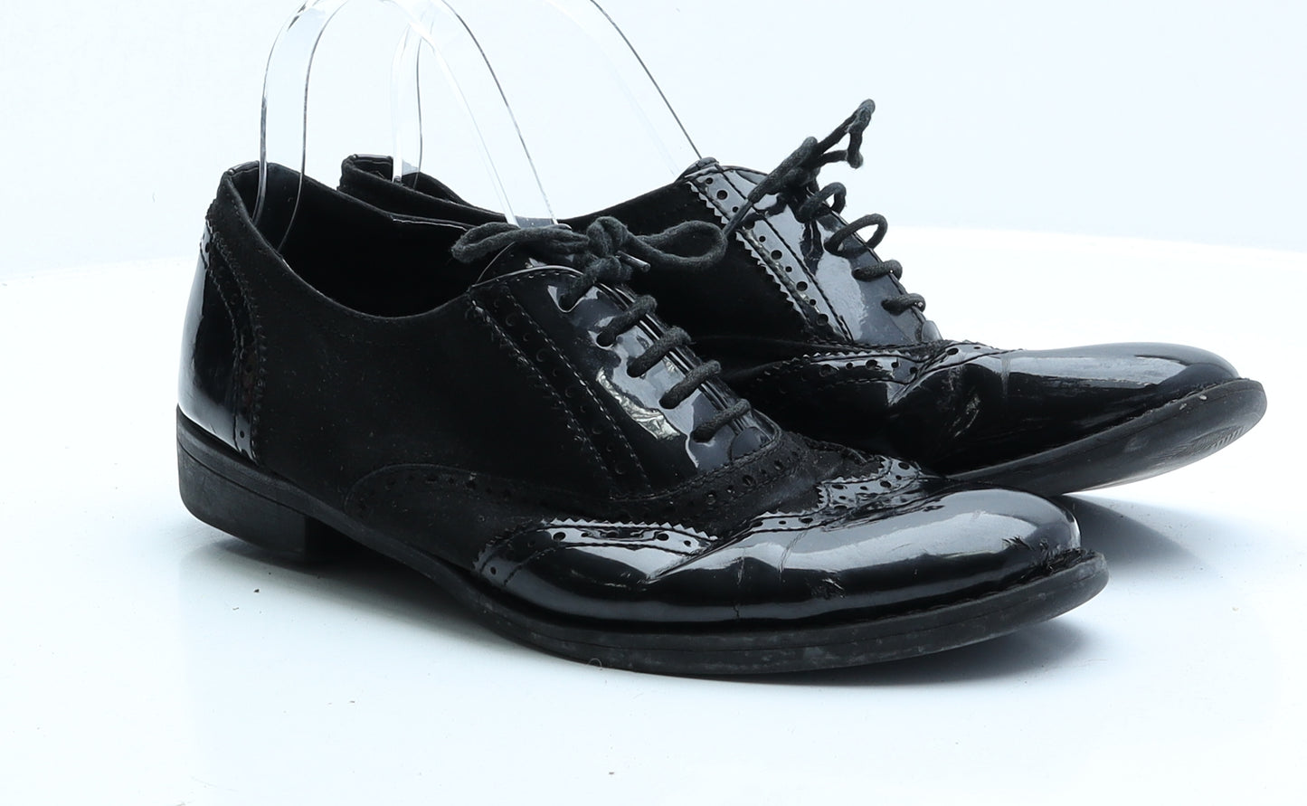 Preworn Mens Black Patent Leather Oxford Casual UK 9 EUR 42