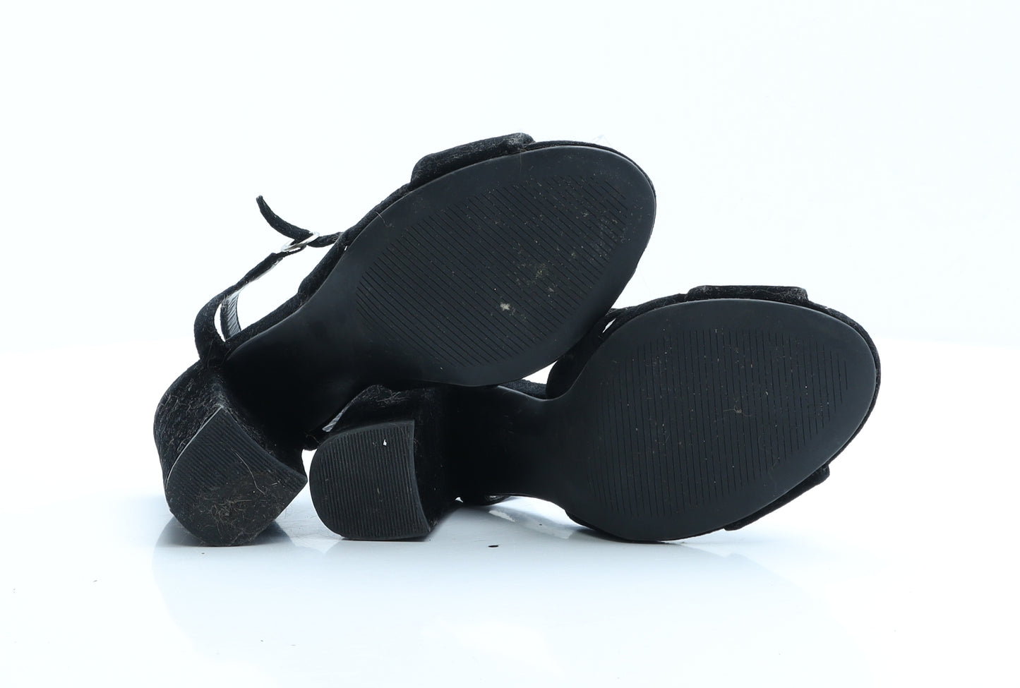 New Look Womens Black  Polyester Strappy Heel UK 6 EUR 39