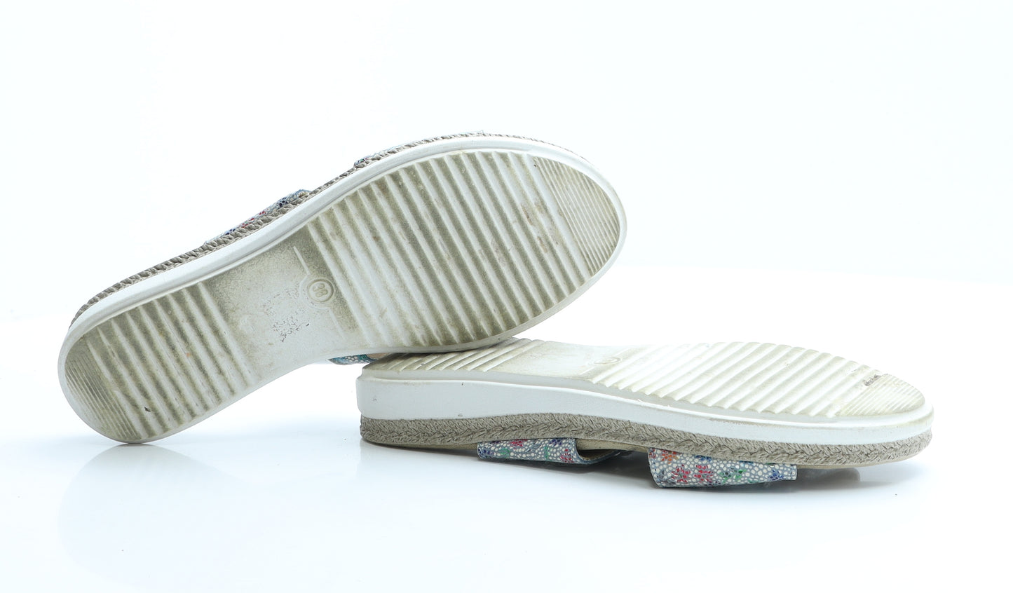 Adesso Womens Multicoloured Geometric Polyester Slider Flat UK 5 38