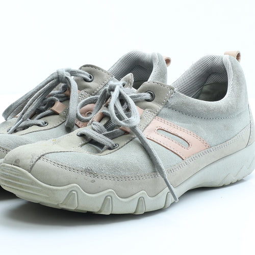 Hotter Womens Green Colourblock Polyester Trainer Casual UK 6 39