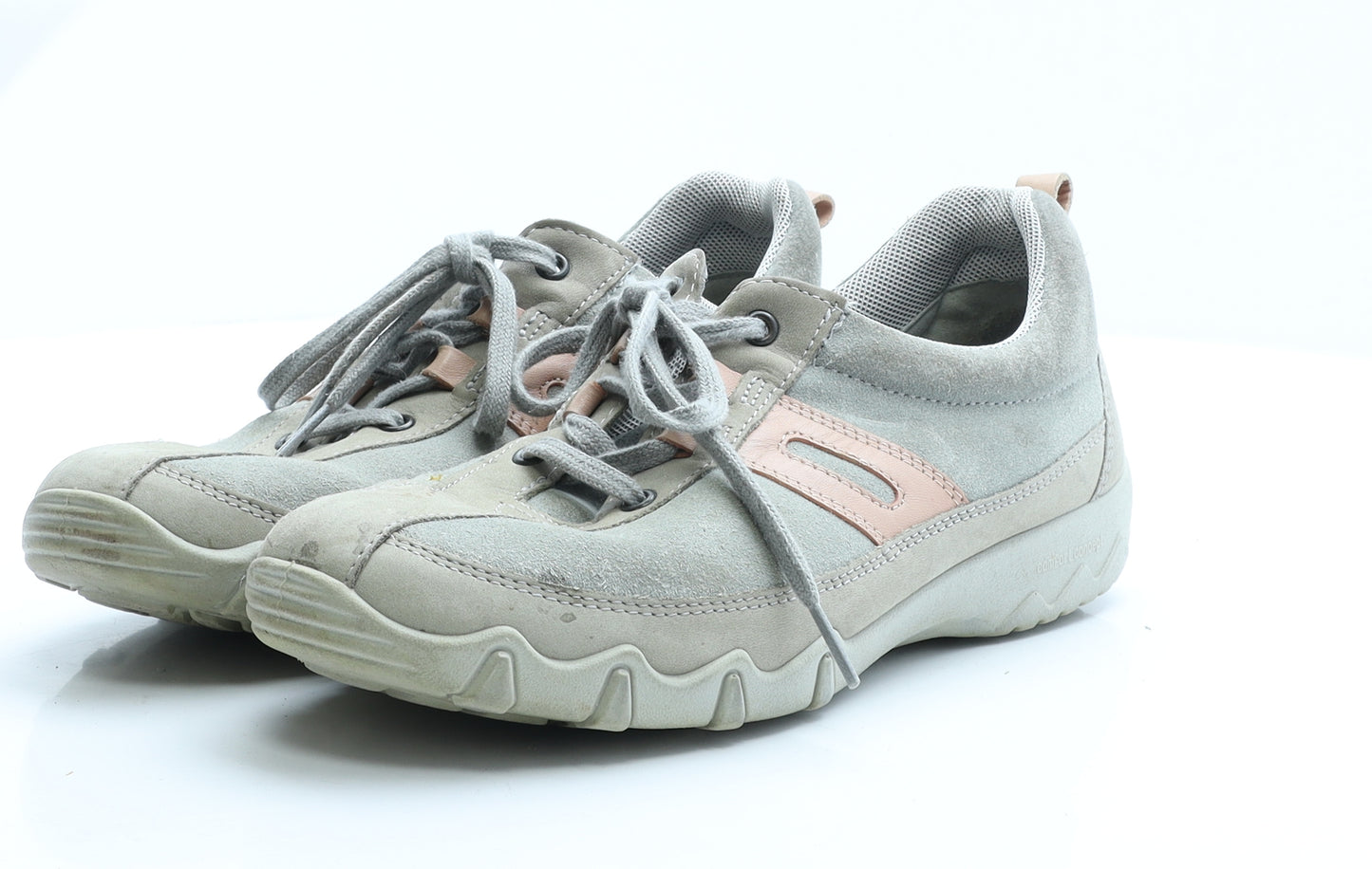Hotter Womens Green Colourblock Polyester Trainer Casual UK 6 39
