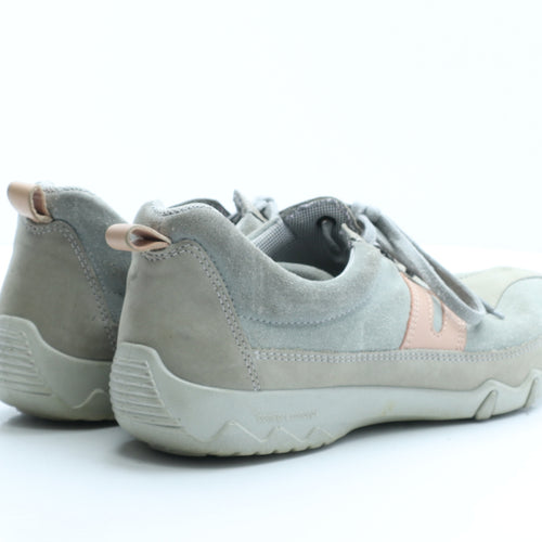 Hotter Womens Green Colourblock Polyester Trainer Casual UK 6 39