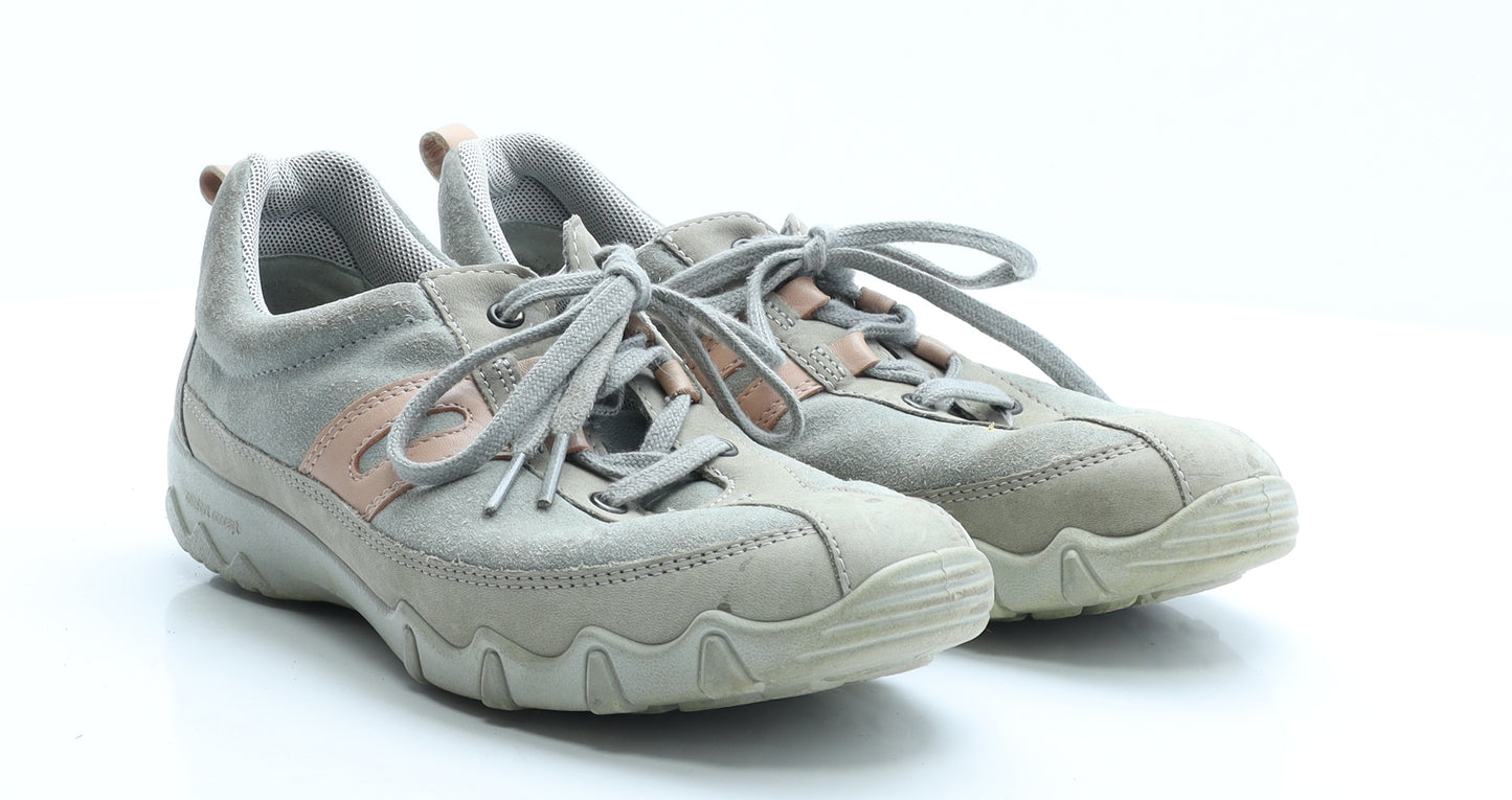 Hotter Womens Green Colourblock Polyester Trainer Casual UK 6 39