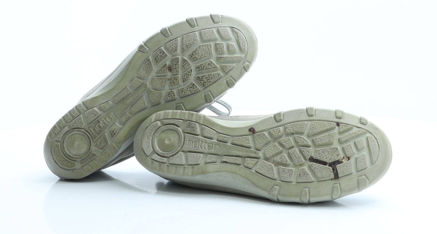 Hotter Womens Green Colourblock Polyester Trainer Casual UK 6 39