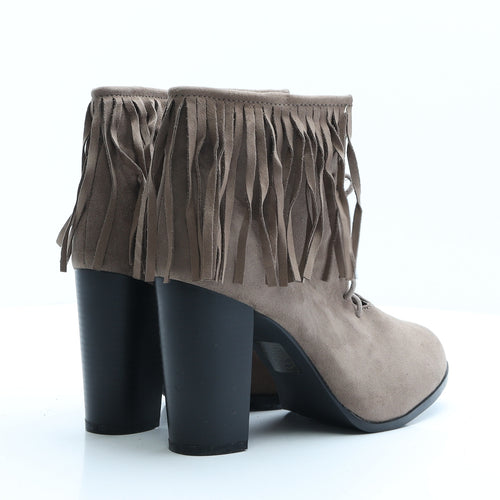 Preworn Womens Brown  Polyester Bootie Boot UK 8
