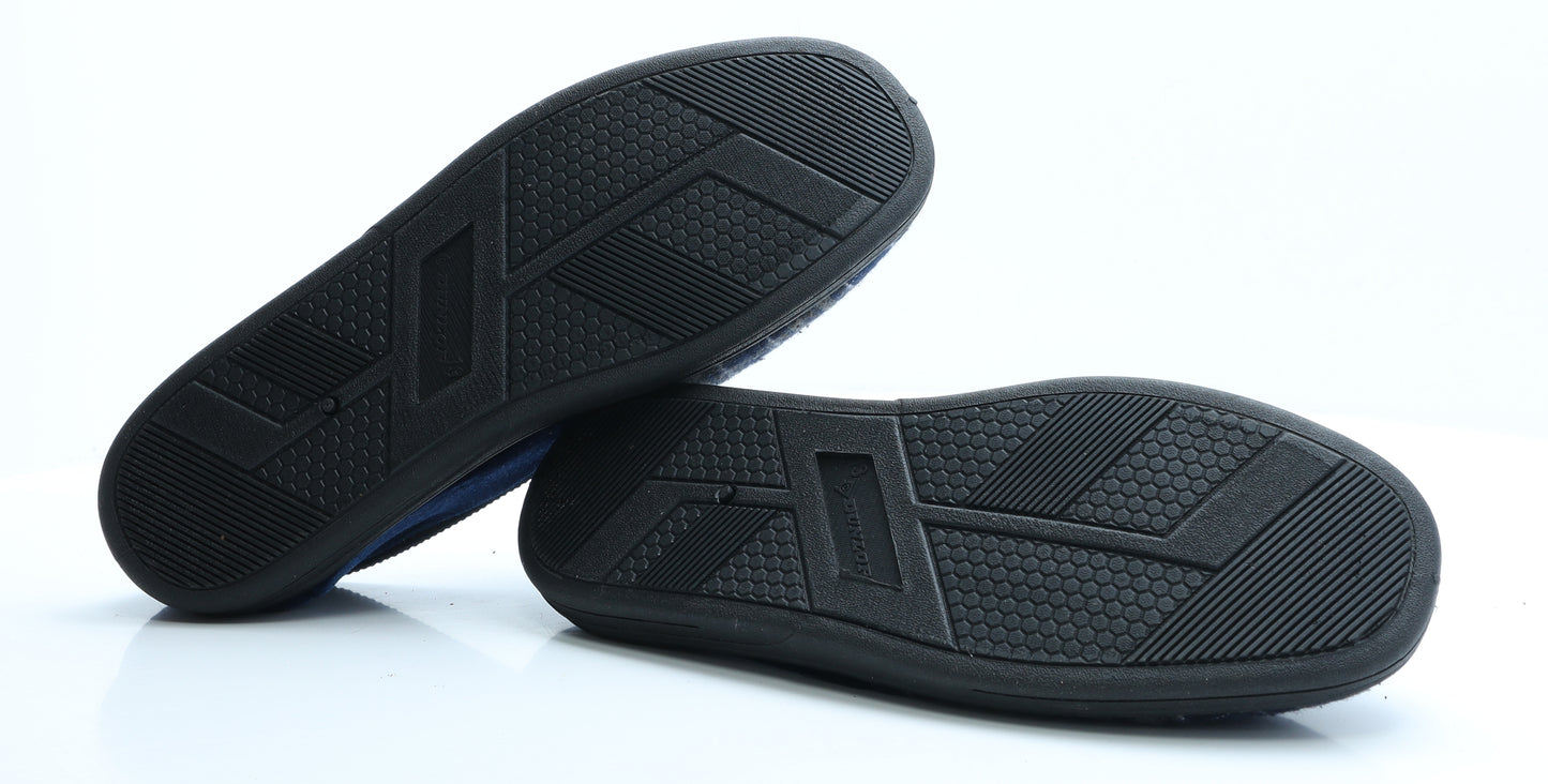 Dunlop Mens Black Plaid Fabric Loafer Casual UK 13 13   - House Slippers
