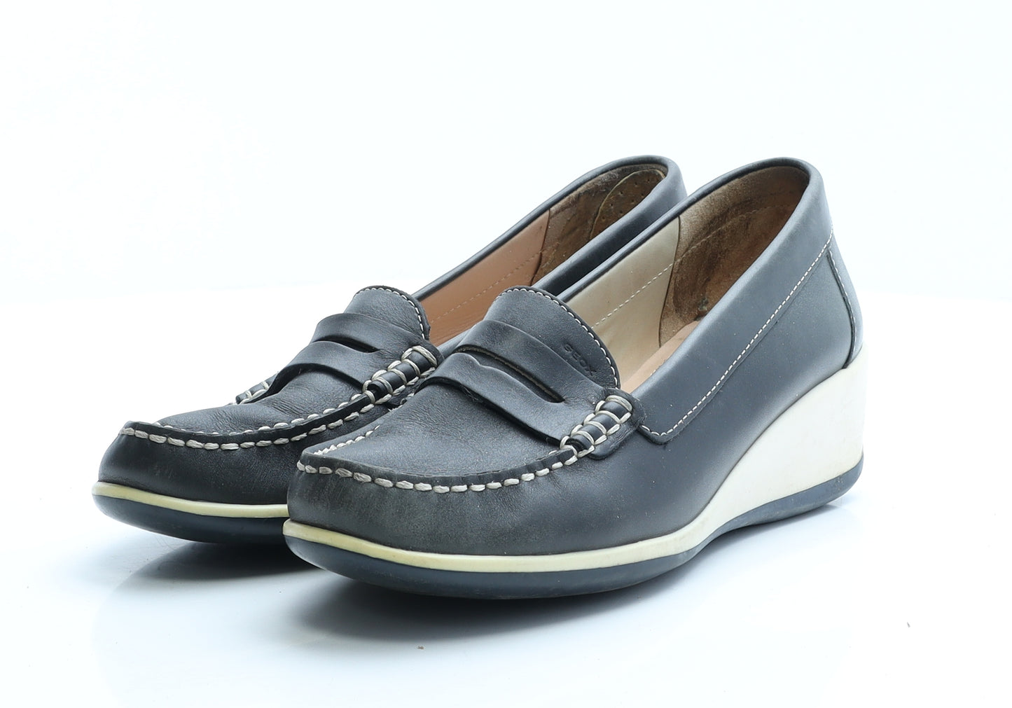 Geox Womens Black Patent Leather Loafer Casual UK 6 39