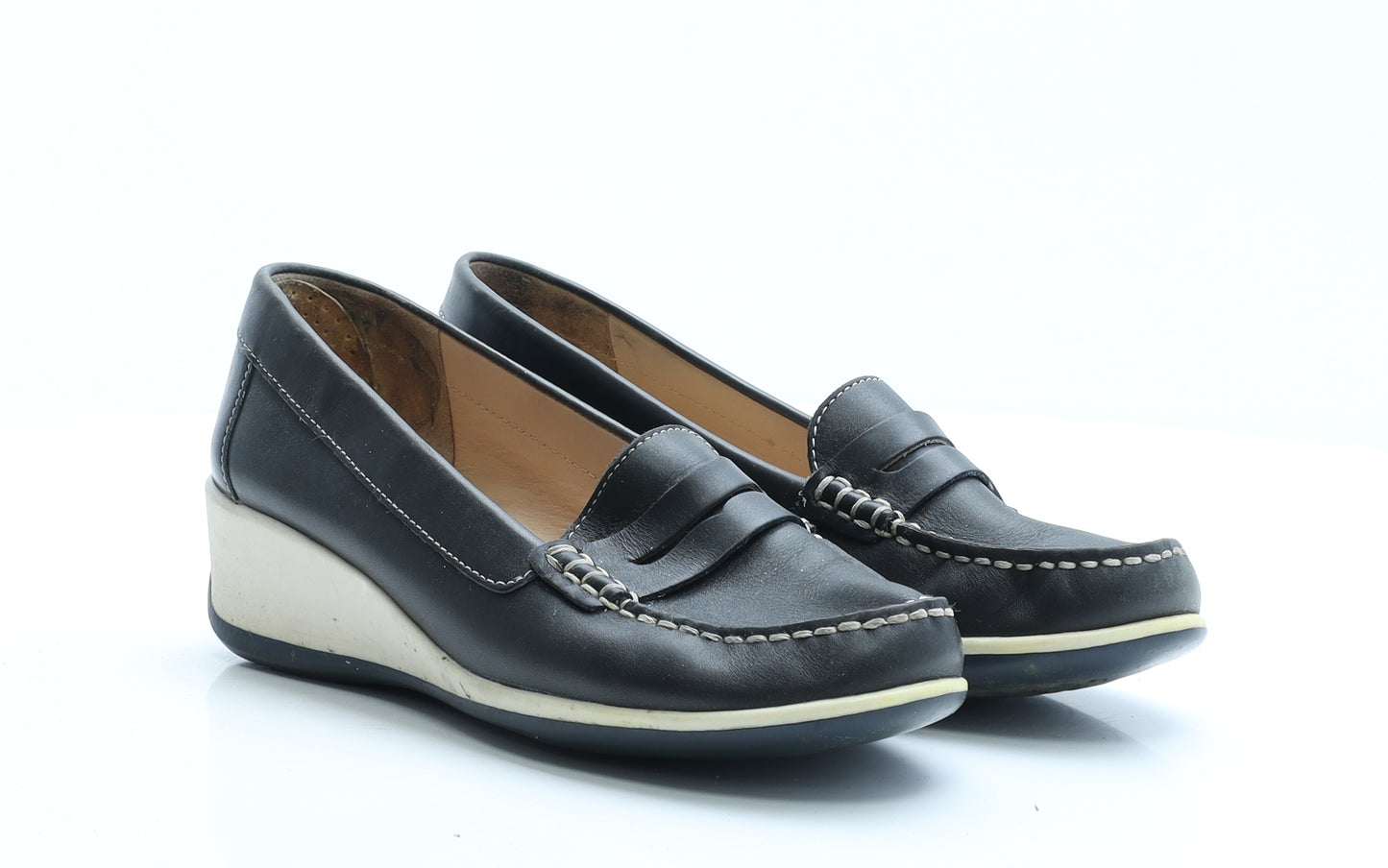 Geox Womens Black Patent Leather Loafer Casual UK 6 39