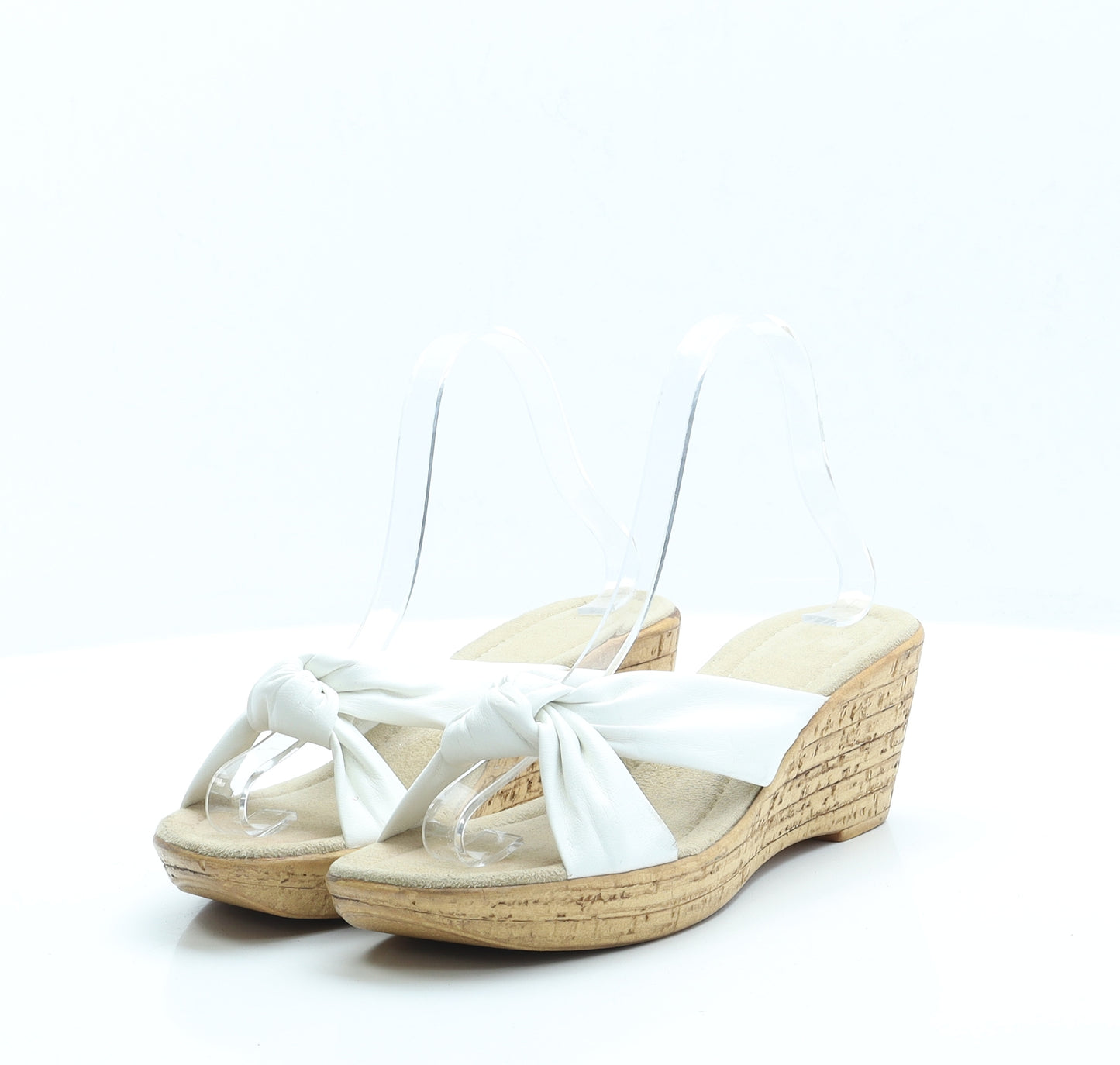 Preworn Womens Ivory Faux Leather Espadrille Heel UK 6 EUR 39